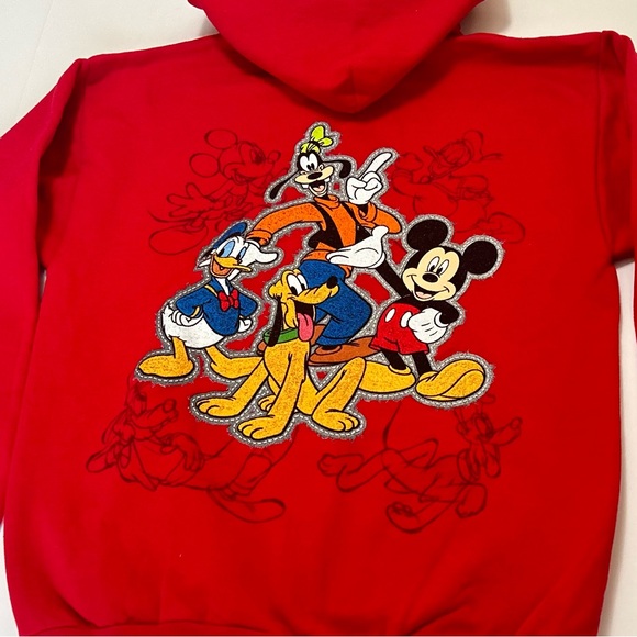 NWT Disneyland Walt Disney World Red Hooded Sweatshirt Sz: L - Picture 4 of 7